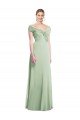 Draped Off the Shoulder Lux Chiffon Bridesmaid Dress Essex