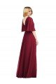 Full Length Lux Chiffon Flutter Sleeves Bridesmaid Dress Essex
