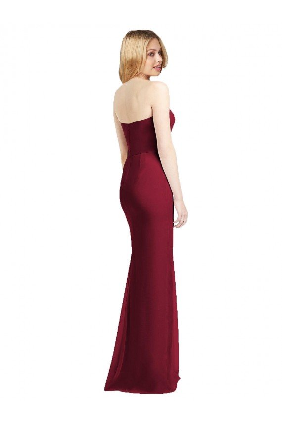 Sweetheart Neckline Lux Chiffon Bridesmaid Dress with Side Slit Essex