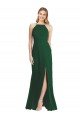 High-Neck Maxi Bridesmaid Dress with Front Slit Essex