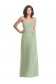 V-Neck Low Back Maxi Formal Wrap Chiffon Bridesmaid Dress Essex