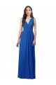 Draped V-Neck Shirred Chiffon Maxi Bridesmaid Dress Essex