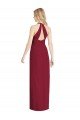 V-Neck Halter Chiffon Maxi Formal Bridesmaid Dress Open Back Essex
