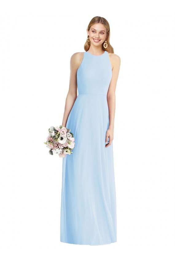Sleeveless Halter Chiffon Maxi Bridesmaid Dress Essex