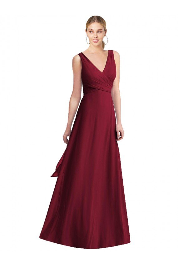 Sleeveless V-Neck Chiffon Wrap Bridesmaid Dress Essex