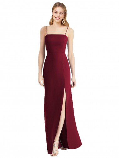 Tie-Back Cutout Trumpet Chiffon Bridesmaid Dress with Front Slit Essex