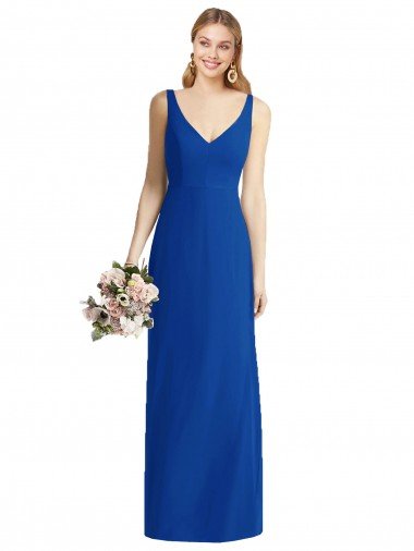 Sleeveless V-Back Long Trumpet Chiffon Bridesmaid Dress Essex