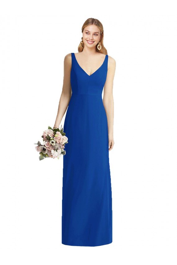 Sleeveless V-Back Long Trumpet Chiffon Bridesmaid Dress Essex