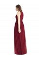 Shirred Skirt Jewel Neck Halter Chiffon Bridesmaid Dress with Front Slit Essex