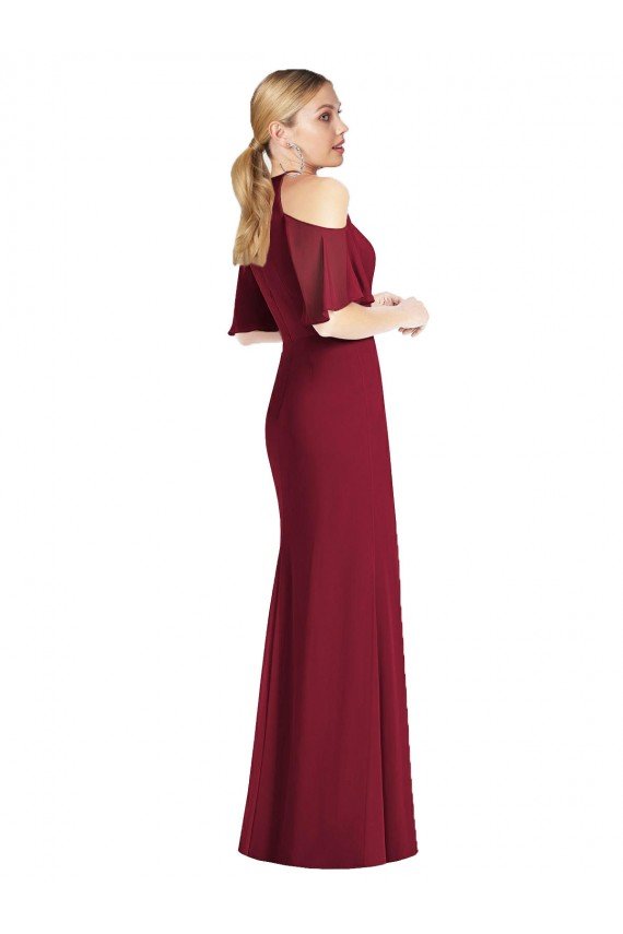 Ruffle Cold-Shoulder Mermaid Chiffon Maxi Bridesmaid Dress Essex