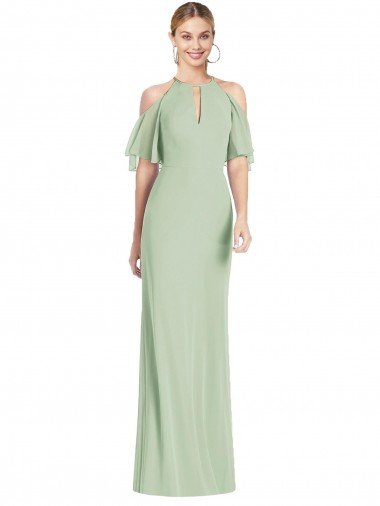 Ruffle Cold-Shoulder Mermaid Chiffon Maxi Bridesmaid Dress Essex