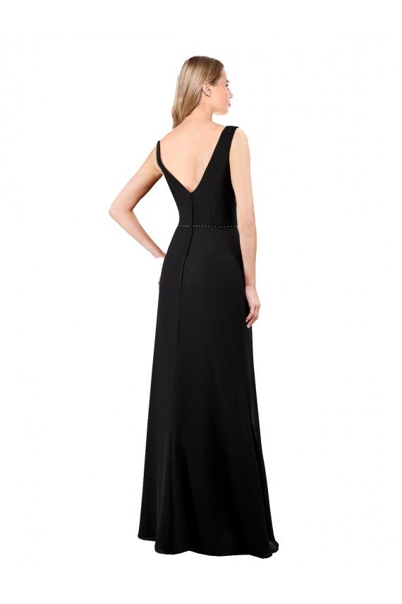 V-Neckline Chiffon Bridesmaid Dress / Prom Dress with Draped Bodice Essex