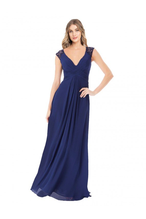 Embroidered Keyhole Back Chiffon Bridesmaid Dress Essex