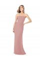 Draped Strapless Sheath Long Chiffon Bridesmaid Dress Essex