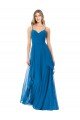Simple Sweetheart Chiffon Bridesmaid Dress with Cascading Overlay Essex