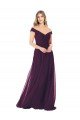 Classic Off the Shoulder Draped Chiffon Bridesmaid Dress Essex