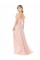Flutter Cap Sleeves Square Neck Ruffle Chiffon Bridesmaid Dress with Pockets Essex