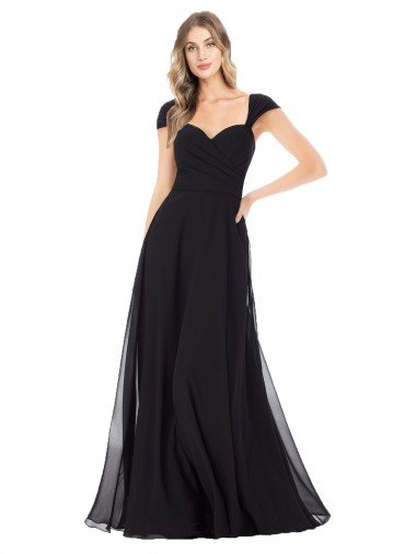 Sweetheart Cap Sleeves Chiffon Bridesmaid Dress Essex