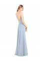 Luxe Chiffon Straight Neckline Long Chiffon Bridesmaid Dress with Skinny Straps Essex