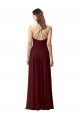 Slim Long High Halter Neck Chiffon Bridesmaid Dress with High Side Slit Essex