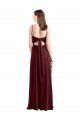 Sleek Fit and Flare Long Scoop Neck Chiffon Bridesmaid Dress with High Side Slit Essex