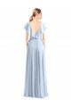 V-Neck A-Line Flutter Sleeves Long Chiffon Wrap Style Bridesmaid Dress Essex