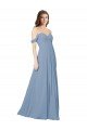 Empire Waist Off the Shoulder Chiffon Bridesmaid Dress with Sweetheart Bodice Essex