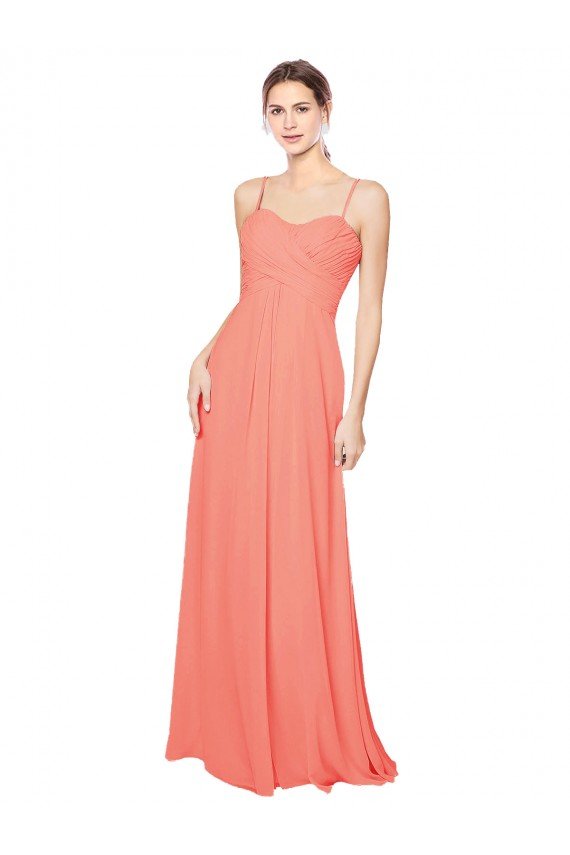 Empire Waist Spaghetti Straps Sweetheart Chiffon Bridesmaid Dress Essex