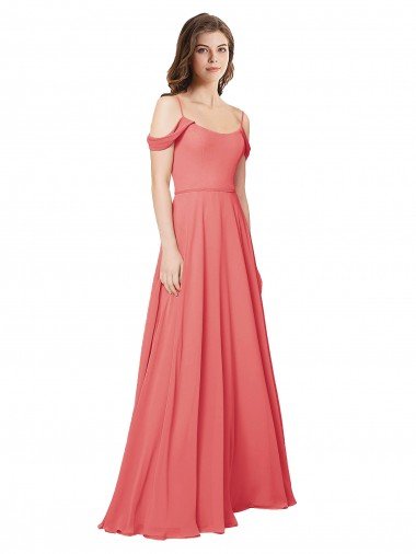 Draped Off the Shoulder Straps Chiffon Bridesmaid Dress Essex