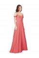 Draped Off the Shoulder Straps Chiffon Bridesmaid Dress Essex