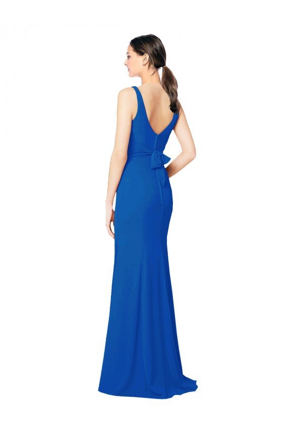 Low Back Sleeveless Chiffon Bridesmaid Dress with Side Slit Essex