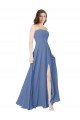 Strapless Long Chiffon Bridesmaid Dress with Front Slit Essex