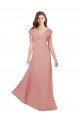 Flounced V Neckline Flutter Sleeves Chiffon Bridesmaid Dress Essex