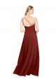 Fit and Flare One Shoulder Long Chiffon Bridesmaid Dress with High Slit Essex