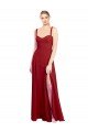 Sweetheart Neckline Long Chiffon Bridesmaid Dress with Side Slit and Wide Straps Essex