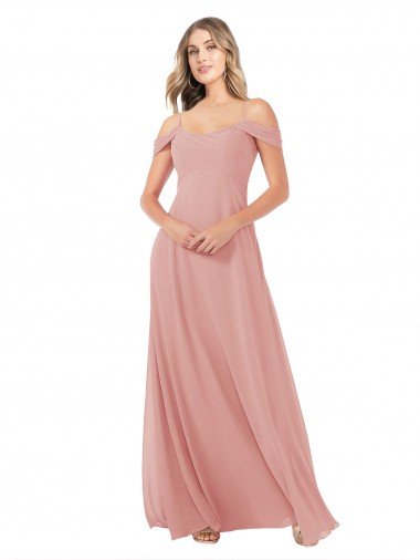 Draped Shoulder Sash Back Chiffon Bridesmaid Dress Essex
