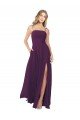 Chiffon Bridesmaid Dress with Front Slit and Keyhole Back Essex