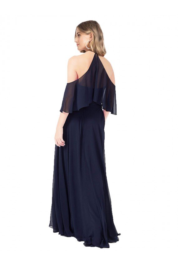 Halter Neck Cold Shoulder Flutter Sleeves Bridesmaid Dress Essex
