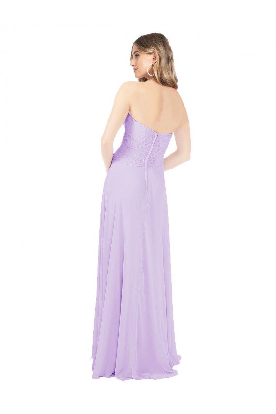 Draped Sweetheart Chiffon Bridesmaid Dress with High Slit Essex