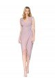Cocktail Length High Low Mermaid Chiffon Wrapped Bridesmaid Dress / Formal Prom Dress Essex