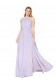 High Neck Halter Shirred Chiffon Bridesmaid Dress / Formal Prom Dress Essex