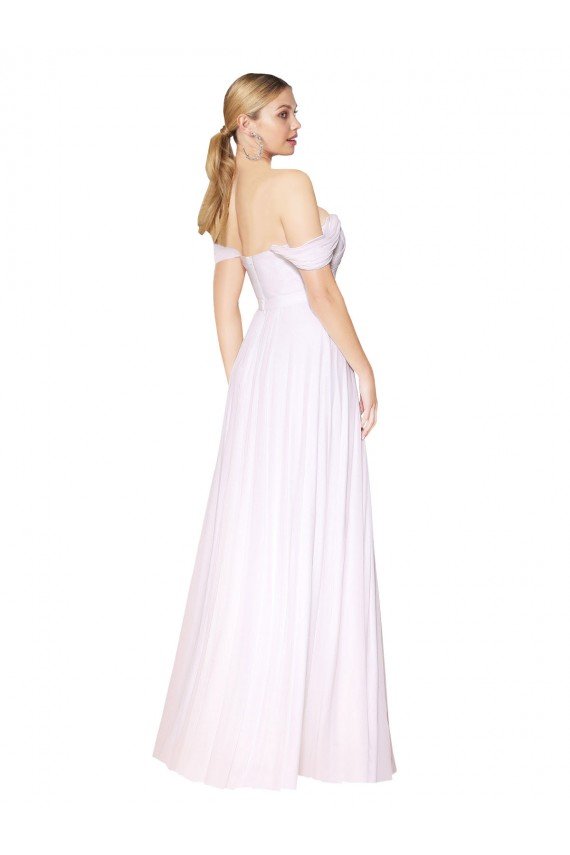 Off the Shoulder Long Full Length Chiffon Bridesmaid Dress / Formal Prom Dress Essex