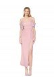 Mermaid Cold Shoulder Short Knee Length Chiffon Bridesmaid Dress / Formal Prom Dress Essex