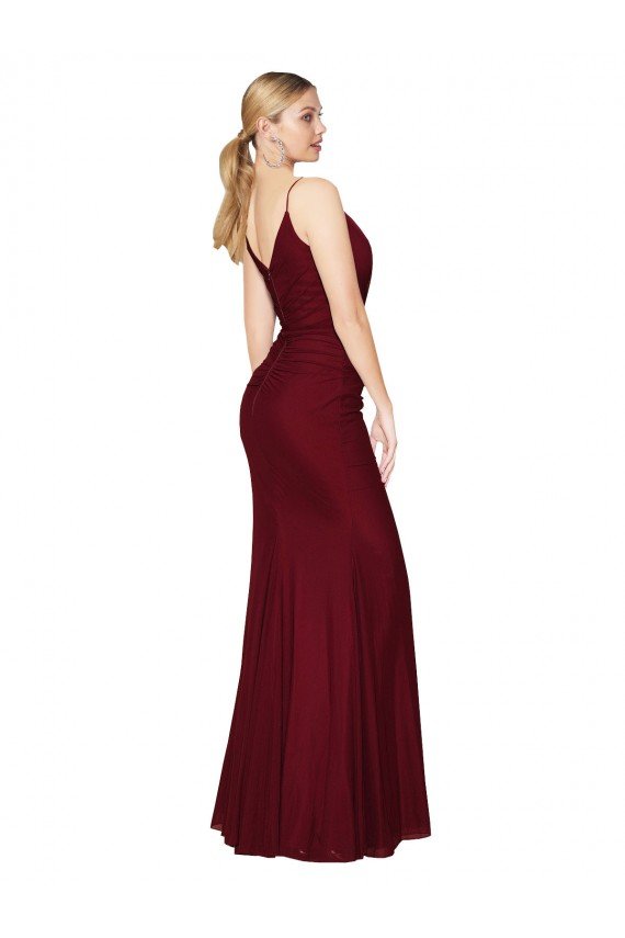 Floor Length High Neck Chiffon Bridesmaid Dress / Formal Prom Dress with Side Slit Essex