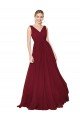 Draped A-Line V-Neck Floor Length Chiffon Bridesmaid Dress / Formal Prom Dress Essex