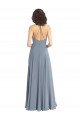 Slim A-Line Cowl Neck Long Chiffon Bridesmaid Dress with Side High Slit Essex