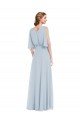 V-Neck Split Sleeves Blouson Bodice Maxi Bridesmaid Dress Essex