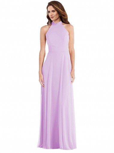 High Neck Halter Backless Maxi Bridesmaid Dress Essex