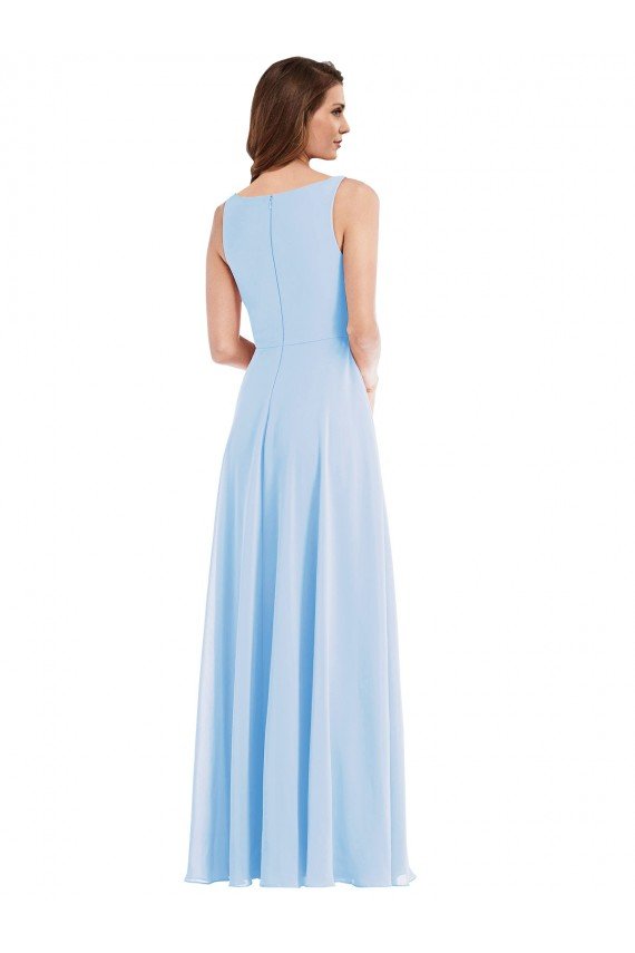 Deep V-Neck Chiffon Maxi Bridesmaid Dress Essex