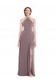 Diamond Halter Maxi Formal Bridesmaid Dress with Front Slit Essex